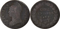 France 5 Centimes Coin, Dupré, Lille, Bronze, KM:640.11 -