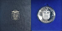 Panama 20 Balboas Coin, Franklin Mint, Proof, Silver -