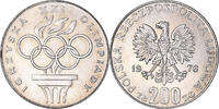 Poland 200 Zlotych Coin, XXI Olympiad, Warsaw, Silver, KM:86 -