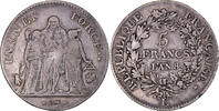 France 5 Francs Coin, Union et Force, Bayonne, Silver -