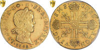 France Double louis d'or à la mèche longue Louis XIV, Montpellier, PCGS -