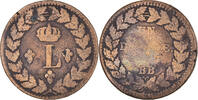 France Decime Coin, Louis XVIII, Strasbourg, Bronze, Gadoury:196 -