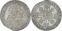 France 1/4 Ecu aux 8 L Coin, Louis XIV, Rennes, Silver -