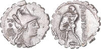 Denarius Serratus Coin, C. Poblicius Q.f., Rome, Repaired -