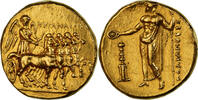 Stater Kyrenaica, Ophellas, Kyrene, Gold, NGC -