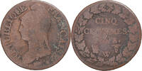 France 5 Centimes Coin, Dupré, Lille, Copper -