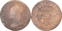 France 5 Centimes Coin, Dupré, Orléans, Copper, Gadoury:126 -