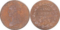 France 5 Centimes Coin, Dupré, Strasbourg, Copper, Gadoury:126 -