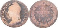 France 5 Centimes Coin, Dupré, Metz, Copper, Gadoury:126/126a -
