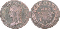 France 5 Centimes Coin, Dupré, Metz, Copper, Gadoury:126/126a -