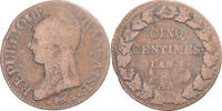 France 5 Centimes Coin, Dupré, Metz, Copper, Gadoury:126/126a -