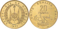 Djibouti 20 Francs Coin, Paris, ESSAI, Aluminum-Bronze, KM:E5 -