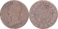 France 5 Centimes Coin, Dupré, Copper, Gadoury:126/126a -