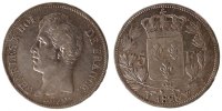 France 5 Francs Coin, Charles X, Lille, Silver, Gadoury:644 -