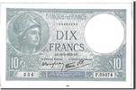 France 10 Francs Banknote, 10 F 1916-1942 ''Minerve'' -