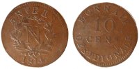 FRENCH STATES 10 Centimes Coin, ANTWERP, Antwerp, Bronze -