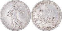 France 2 Francs Coin, Semeuse, Paris, Silver, KM:845.1 -