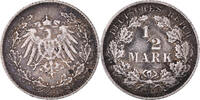 GERMANY - EMPIRE 1/2 Mark Coin, Munich, Silver, KM:17 -