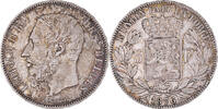 Belgium 5 Francs, 5 Frank Coin, Leopold II, Silver, KM:24 -
