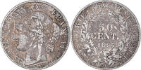 France 50 Centimes Coin, Cérès, Paris, Silver, KM:834.1 -