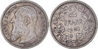 Belgium 2 Francs, 2 Frank Coin, Silver, KM:59 -