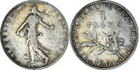 France Franc Coin, Semeuse, Paris, Silver, KM:844.1 -