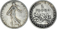 France Franc Coin, Semeuse, Paris, Silver, KM:844.1 -