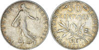 France 50 Centimes Coin, Semeuse, Silver, Gadoury:420 -