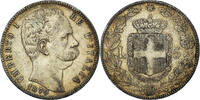 Italy 5 Lire Coin, Umberto I, Rome, Silver, KM:20 -