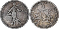 France 1 Franc Coin, Paris, Silver, Gadoury:467 -
