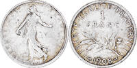 France Franc Coin, Semeuse, Paris, Silver, KM:844.1 -