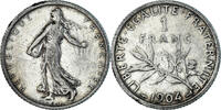France Franc Coin, Semeuse, Paris, Silver, KM:844.1 -