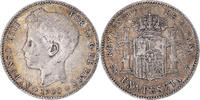 Spain Peseta Coin, Alfonso XIII, Silver, KM:706 -