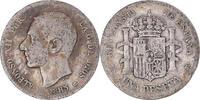 Spain Peseta Coin, Alfonso XII, Madrid, Silver, KM:686 -