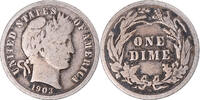 United States Dime Coin, Barber Dime, U.S. Mint, Philadelphia -