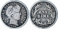 United States Dime Coin, Barber Dime, U.S. Mint, New Orleans -