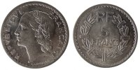 France 5 Francs Coin, Lavrillier, Beaumont le Roger -