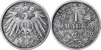 GERMANY - EMPIRE Mark Coin, Wilhelm II, Munich, Silver, KM:14 -