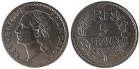 France 5 Francs Coin, Lavrillier, Beaumont le Roger -