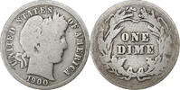 United States Dime Coin, Barber Dime, U.S. Mint, Philadelphia -