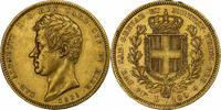 ITALIAN STATES 100 Lire 1835 Torino Coin, SARDINIA, Carlo Alberto, Torino EF(40-45)