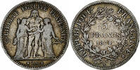 France 5 Francs Coin, Hercule, Bordeaux, Silver, KM:820.2 -