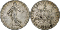 France 2 Francs Semeuse, Paris, Silver, KM:845.1 -