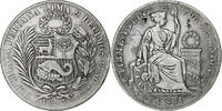 Peru 1 Sol Santiago, Silver -