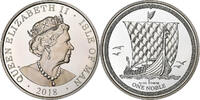Isle of Man one noble 5 th portrait, Tower mint, Silver -