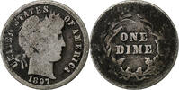 United States Dime Coin, Barber Dime, U.S. Mint, Philadelphia -