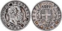 Italy Lira Vittorio Emanuele II, Milan, Silver, KM:5a.2 -