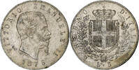 Italy 5 Lire Vittorio Emanuele II, Rome, Silver, KM:8.4 -