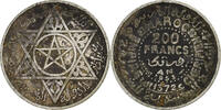 Morocco 200 Francs Mohammed V, Paris, Silver, KM:53 -