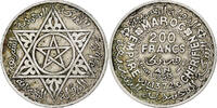 Morocco 200 Francs Mohammed V, Paris, Silver, KM:53 -
